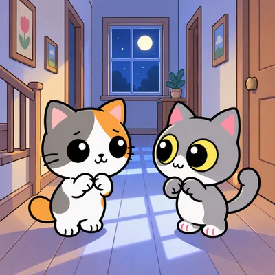 "喵。""……喵。"