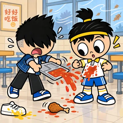 "我知道你为什么看不见——早上，我的头发也打我的脸。"